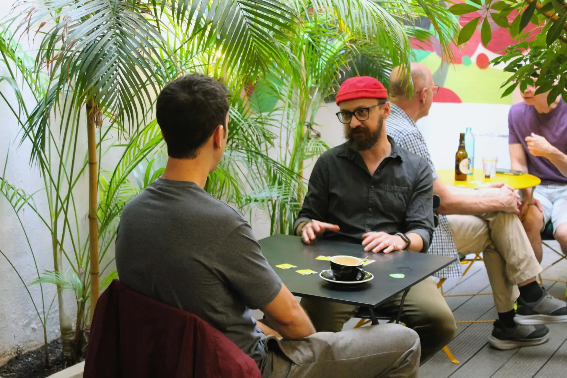 Two introverts chatting at Introverts Social Club event